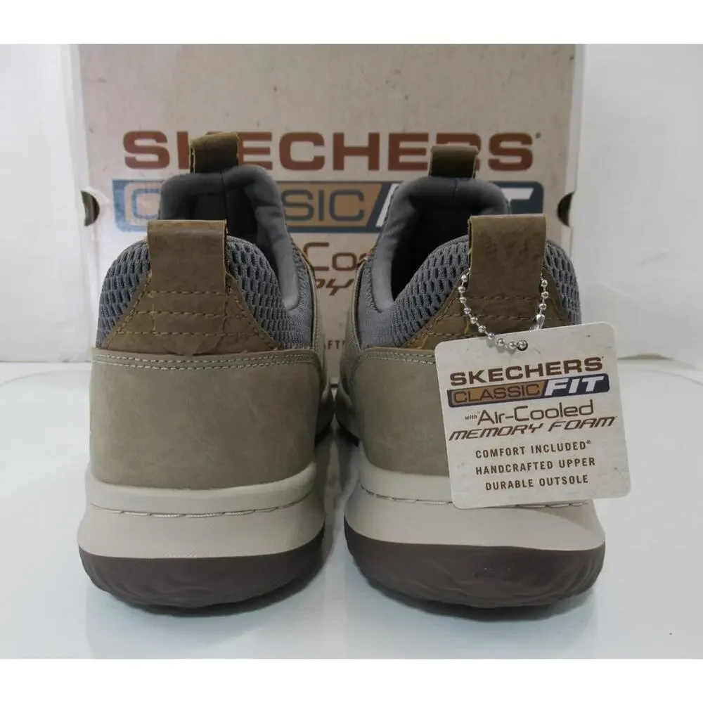 Men's Skechers Classic Fit Delson Camben Slip On Shoes Sneakers Taupe Size 11